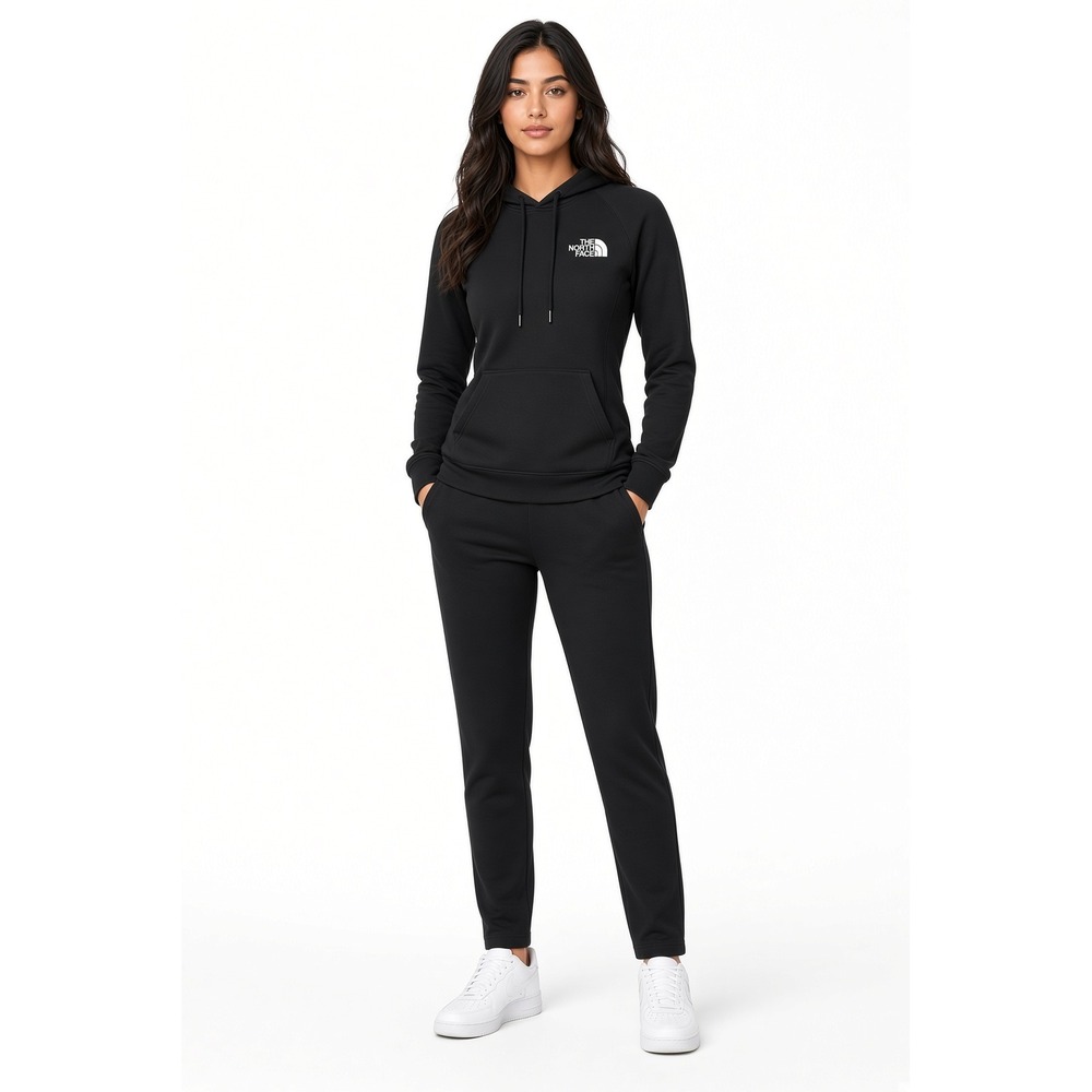 The North Face Womens ThermoBall Fleece Hoodie Black White S Graphic Print